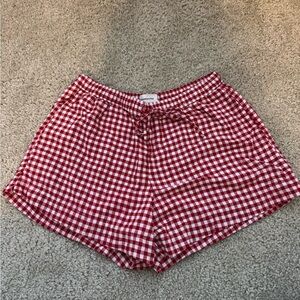 Red gingham shorts